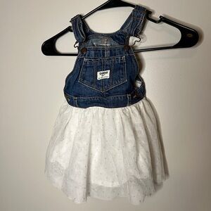 OshKosh B'gosh Blue Denim Overall with White Skirt (24month)